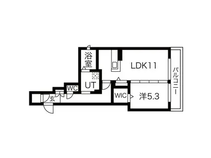 シャーメゾン桂川(1LDK/1階)の間取り写真