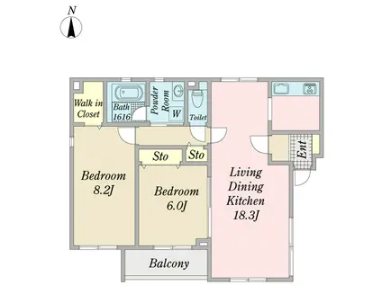 FORBITO(2LDK/3階)の間取り写真