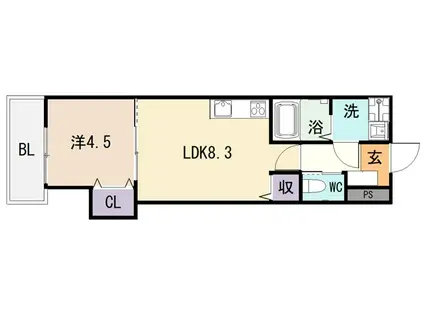 クレストメゾン(1LDK/3階)の間取り写真