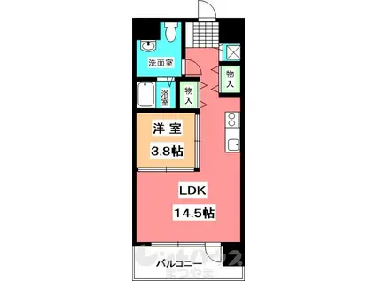 コヴェント・ガーデン 二番町(1LDK/2階)の間取り写真