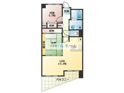 FS FORTRESS(2LDK/5階)の間取り写真