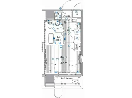 ガーラ・シティ川崎(1K/9階)の間取り写真