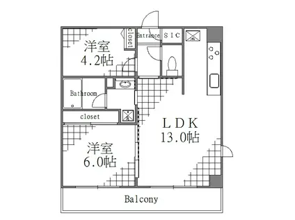 ARTESSIOM GLEIS(2LDK/5階)の間取り写真