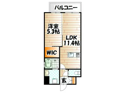 アピアランス歯大前 II(1LDK/3階)の間取り写真