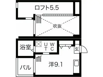 ベーネ本陣(ワンルーム/2階)の間取り写真