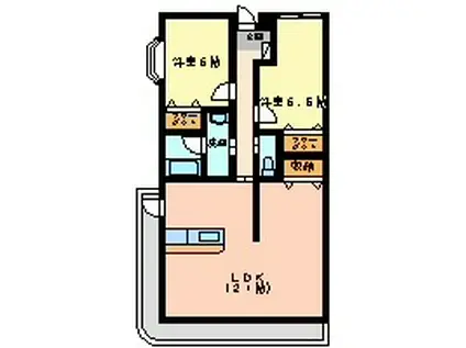 タピア東尾道(2LDK/5階)の間取り写真