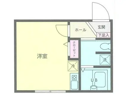 サンハウス(ワンルーム/2階)の間取り写真