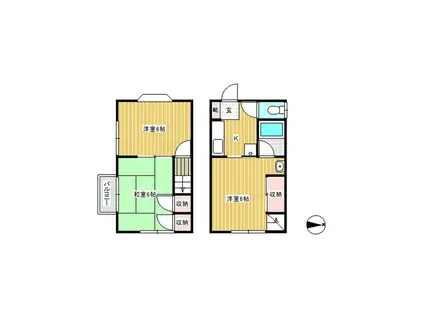 シーニックハイツささき(3K/1階)の間取り写真