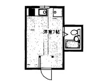 ヒルハイツ(ワンルーム/2階)の間取り写真