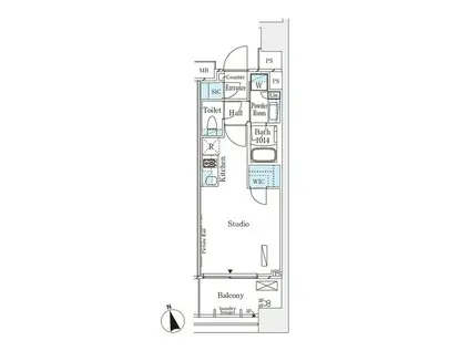 パークナードフィット南青山VISTA(ワンルーム/9階)の間取り写真
