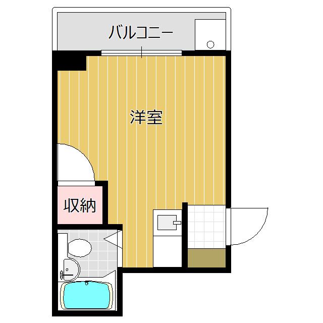 レインボー田町(ワンルーム/2階)の間取り写真
