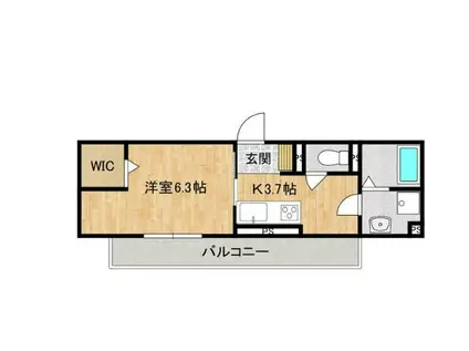 アルコイーリス(1K/2階)の間取り写真