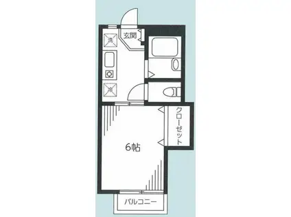 エステート長津田II(1K/2階)の間取り写真