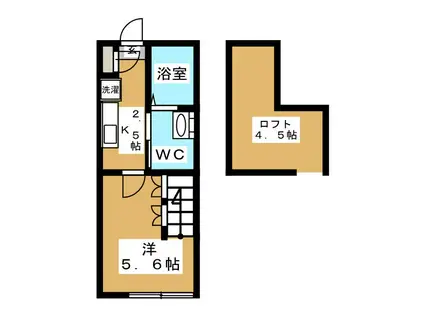 横浜ノヴァンブル(1K/1階)の間取り写真