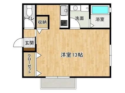 ロジュマン浜乃木II(ワンルーム/2階)の間取り写真