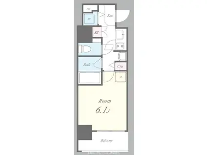 セイワパレス玉造(1K/12階)の間取り写真