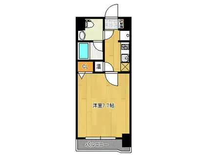 FLATS KAKIYA 235(1K/7階)の間取り写真