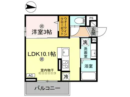 KOHRYU(1LDK/2階)の間取り写真