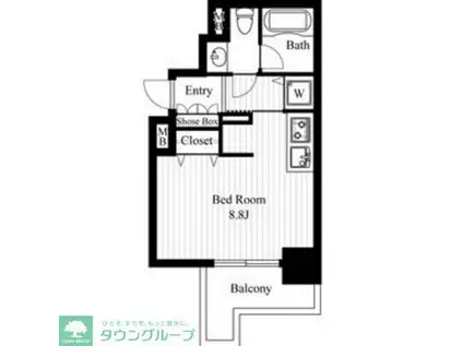 アーバンフラッツ町田(ワンルーム/8階)の間取り写真