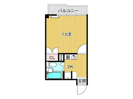 ツインパレス(1K/10階)の間取り写真