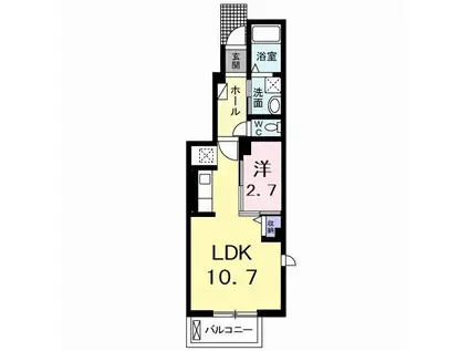 カーザ マローネ(1LDK/1階)の間取り写真