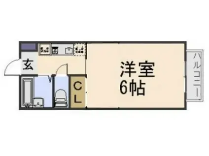 メゾンみの(1K/2階)の間取り写真