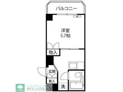 パークハイム立川(1DK/1階)の間取り写真