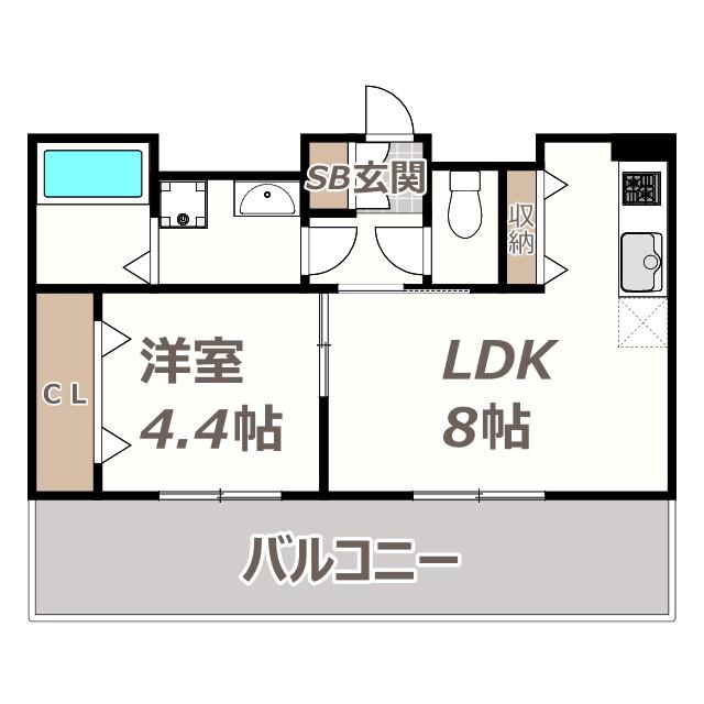 オーベルジェ・DE・田辺(1LDK/1階)の間取り写真