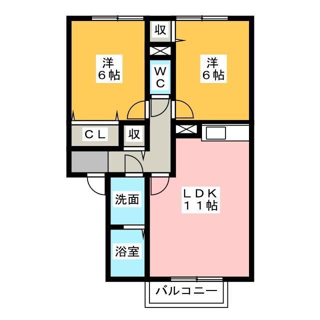 プチソレイユ(2LDK/1階)の間取り写真