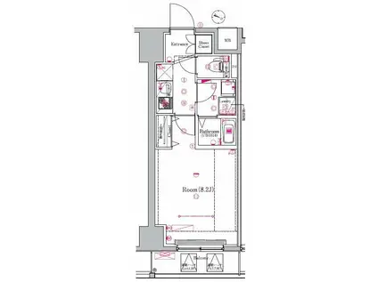 メイクスデザイン東十条(1K/7階)の間取り写真