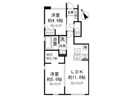 カーサ ルミノサ(2LDK/1階)の間取り写真
