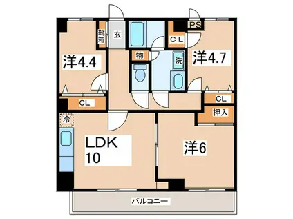 HARU菊名I(3LDK/5階)の間取り写真