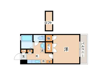 ティエラM I(1K/2階)の間取り写真