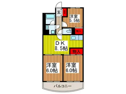 春栄ビル(3DK/4階)の間取り写真