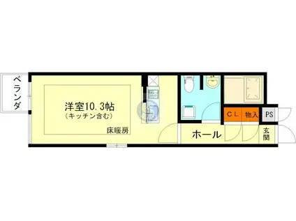 グランコスモ今出川(1K/3階)の間取り写真