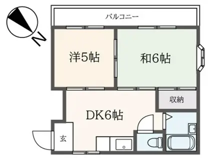 ハイツオオタケ(2DK/3階)の間取り写真