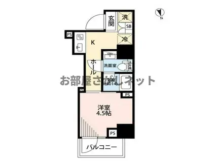 プレール・ドゥーク戸越銀座通学生・社会人にオスス(1K/14階)の間取り写真