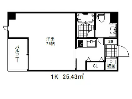 リアンジェ兵庫本町(1K/9階)の間取り写真