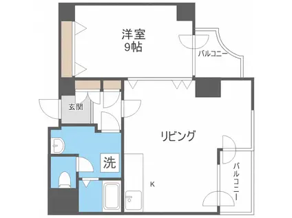 ビッグパレス西線イースト(1LDK/7階)の間取り写真