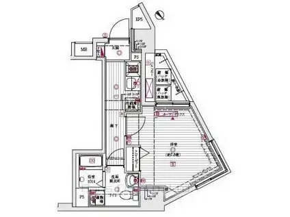 ル・リオン東向島(1K/10階)の間取り写真