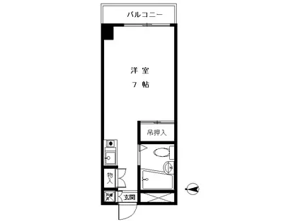 雄伸ビル(ワンルーム/5階)の間取り写真