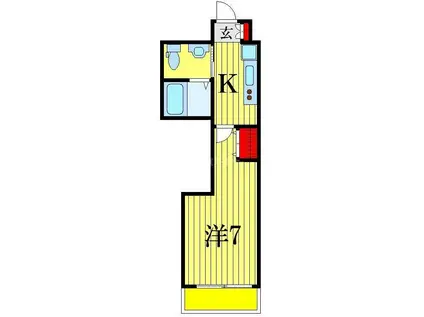 朱雀楼 東京(1K/5階)の間取り写真