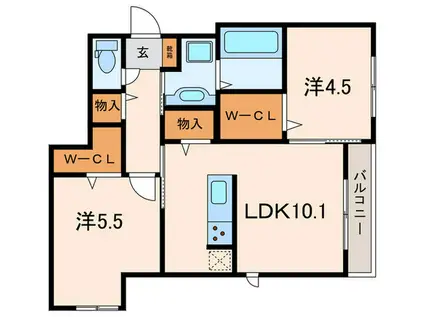 D-ROOM北斎(2LDK/3階)の間取り写真