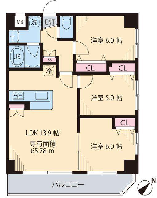 インペリアルパークII(3LDK/3階)の間取り写真