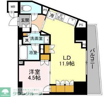 リーラ品川戸越(1LDK/13階)の間取り写真