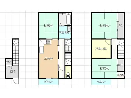 名城タウン大和町A(5LDK/2階)の間取り写真