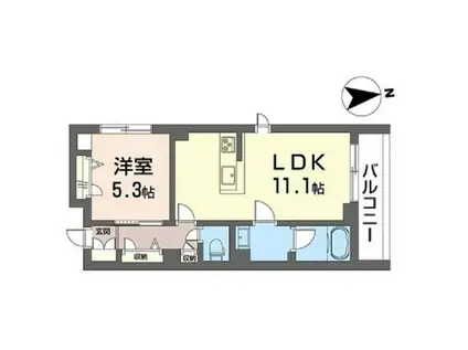 カーサレジオソーレ(1LDK/2階)の間取り写真