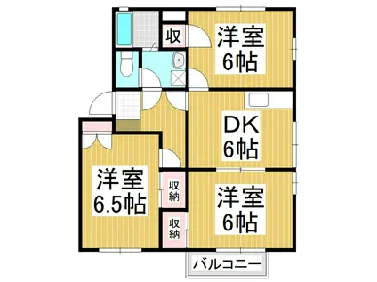 フレグランス長池C棟(3DK/2階)の間取り写真