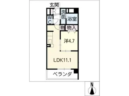 ウエスト COURT SAKURABASHI(1LDK/3階)の間取り写真