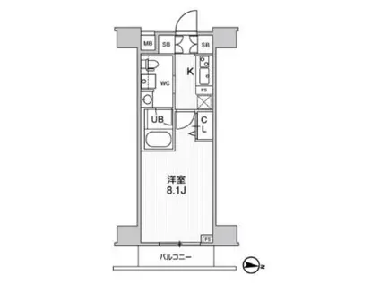 ジェノヴィア三ノ輪IIスカイガーデン(1K/7階)の間取り写真